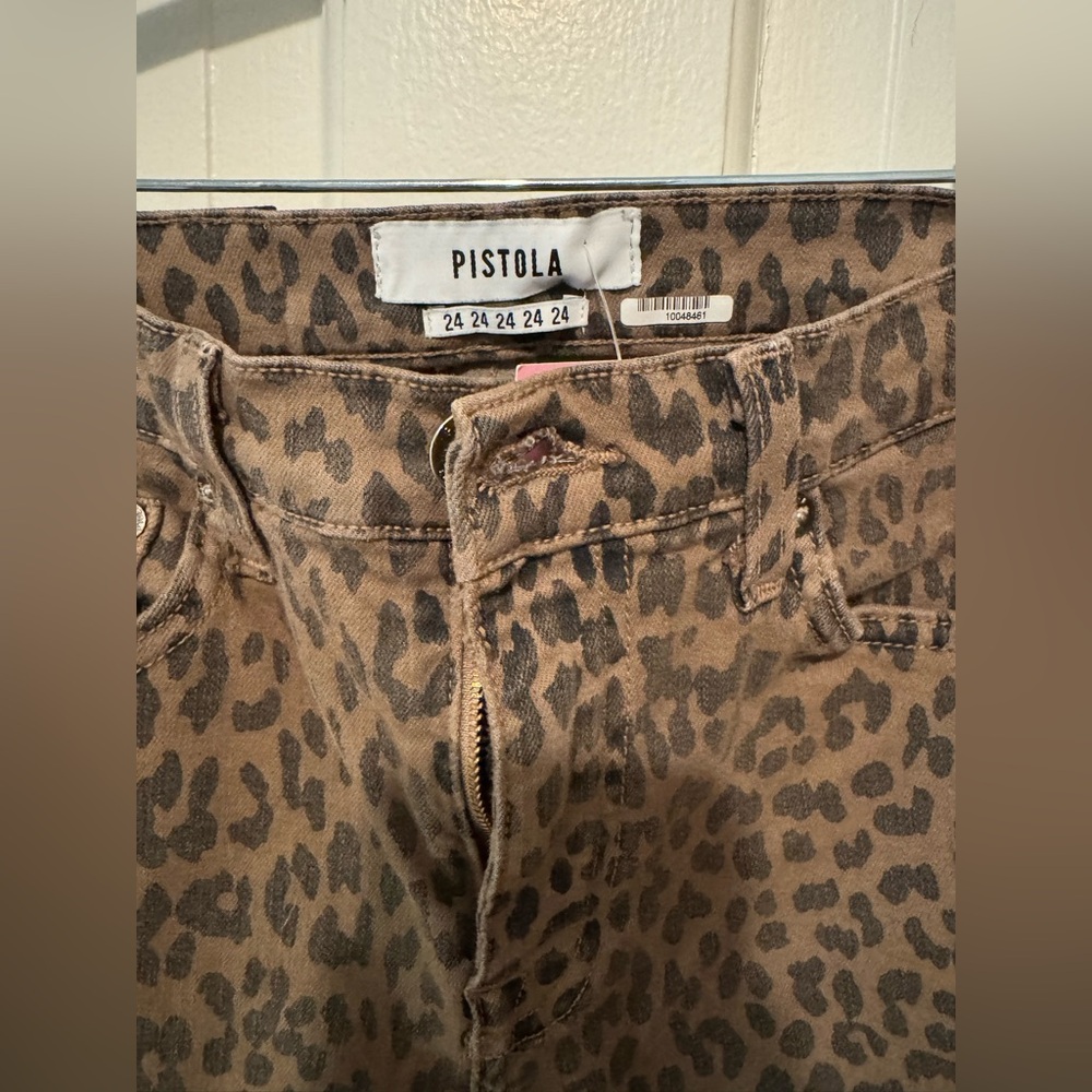Pistola Denim Set, Leopard Print Jacket and Skinny Jeans, Size: XS/24 - Picture 8 of 10
